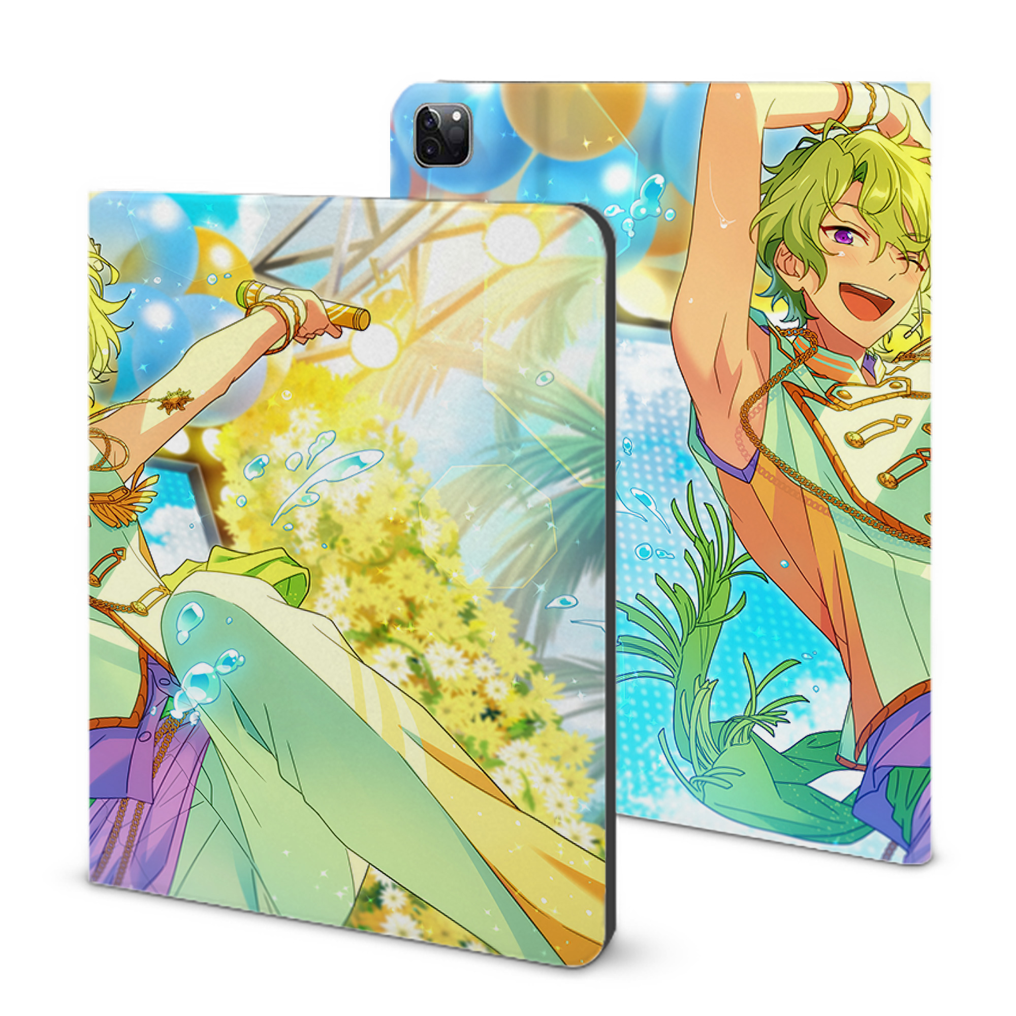 （画像用） あんさんぶるスターズ! Ensemble Stars IPad ケース ブック型 PUレザー TPU 耐衝撃 軽量 薄型 ペン収納なし 全面保護 IPad 各モデル対応